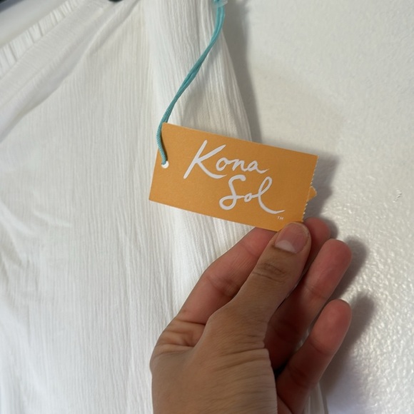 NEW Kona Sol Swim Tie Front Cover Up Pants Side Split White Size XL - Picture 7 of 16